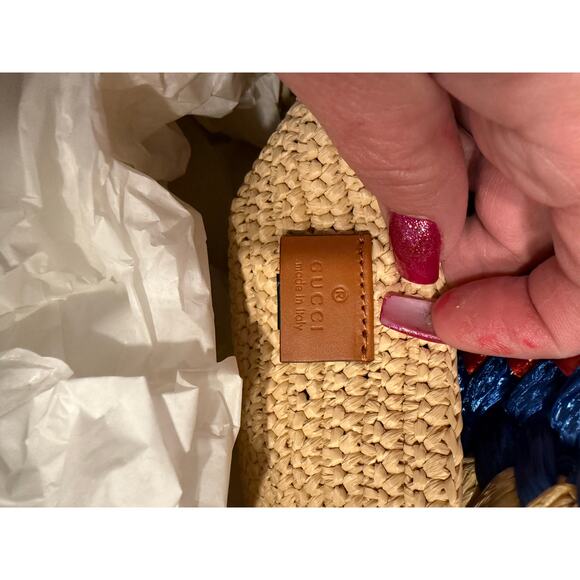 GUCCI BLONDIE RAFIA TOTE - LIMITED EDITION NWT 15.5 x 13 x 3.5 - Picture 3 of 6